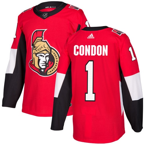 Adidas Men Ottawa Senators #1 Mike Condon Red Home Authentic Stitched NHL Jersey